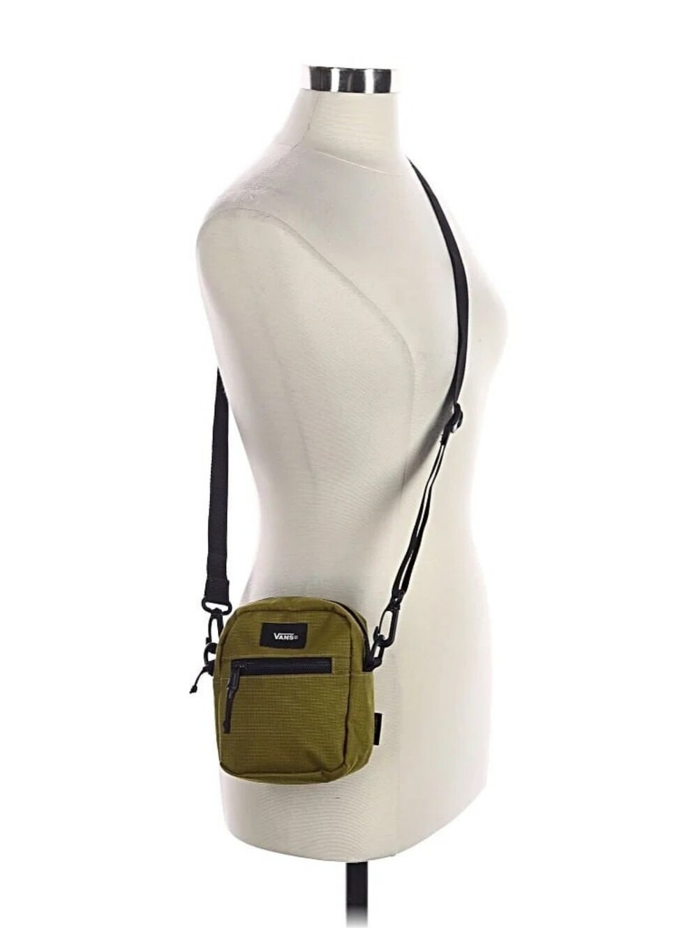 NWT Vans Burnt Gold Yellow Green Compact Crossbody Bag with Black Strap - Picture 3 of 4